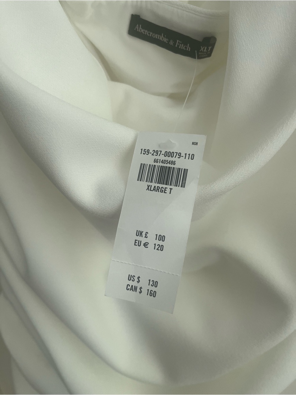 Abercrombie & Fitch Cream Wide-Leg Pantsuit Pants